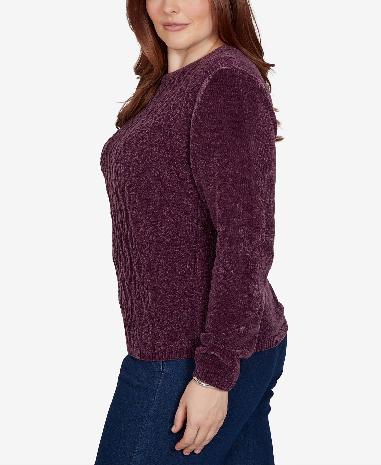 Petite Cable-Knit Crewneck Pullover Sweater
