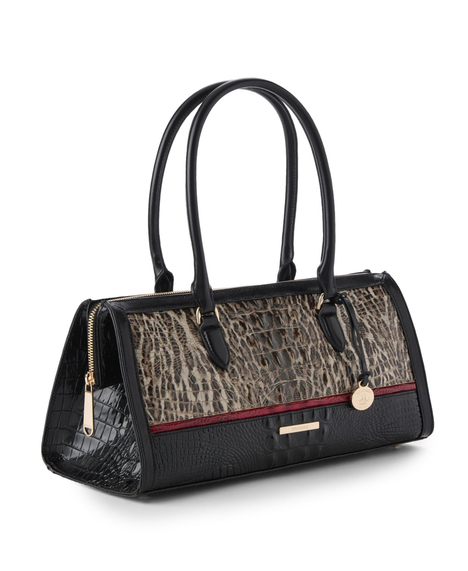 Sophia Ocelot Calgary Large Leather Satchel Bag