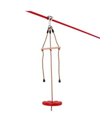 65 ft Backyard Zipline Kit for Kids and Adults, 500 lb Capacity, with Swing Seat and Handlebar