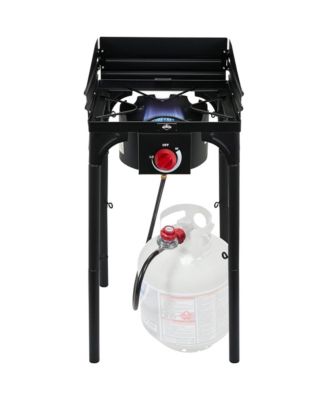 Cast Iron 1-Burner  Gas Camping Stove, 75,000 BTU Portable Stove with Flame Control