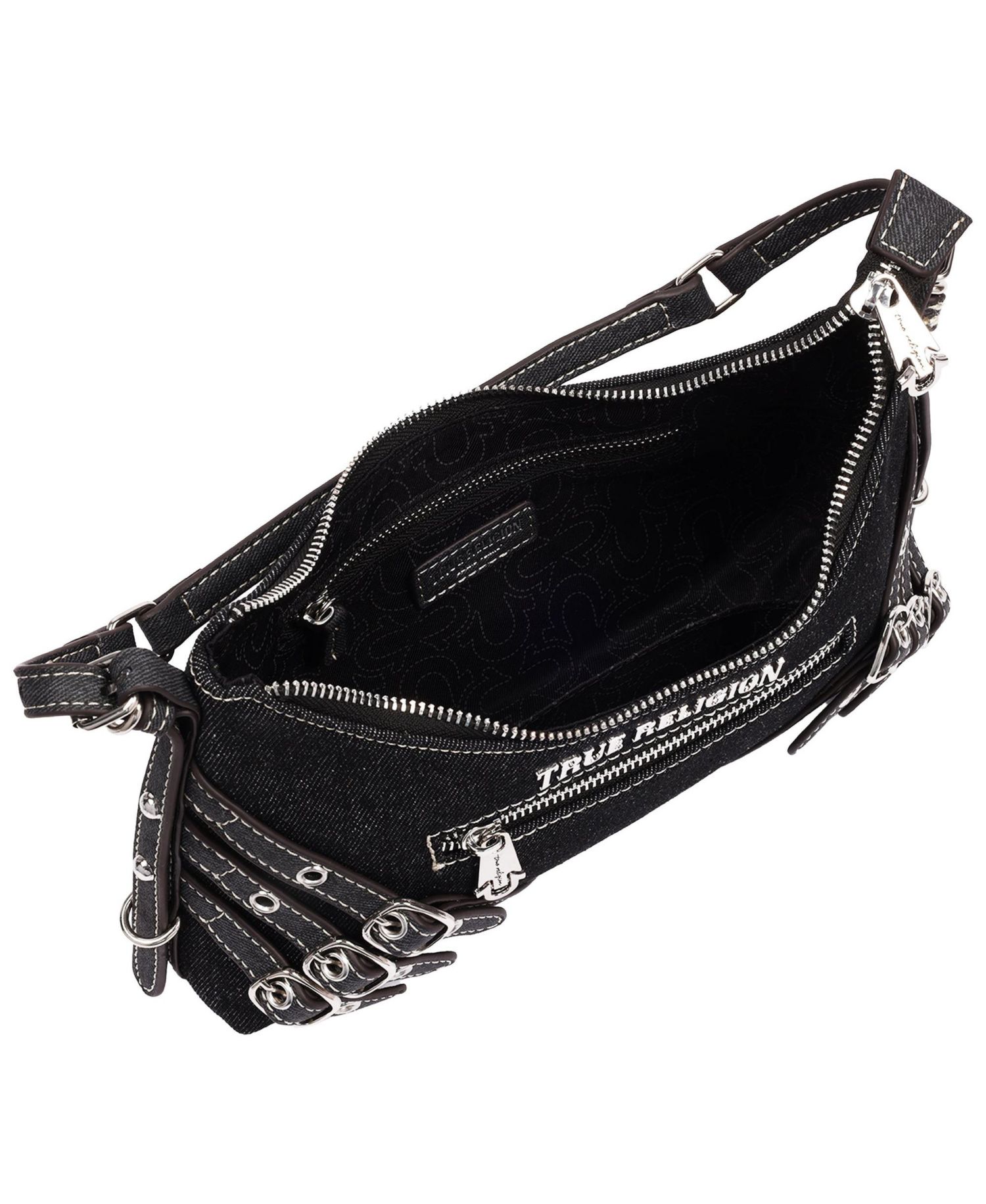Women's Triple Straps Denim Shoulder Bag