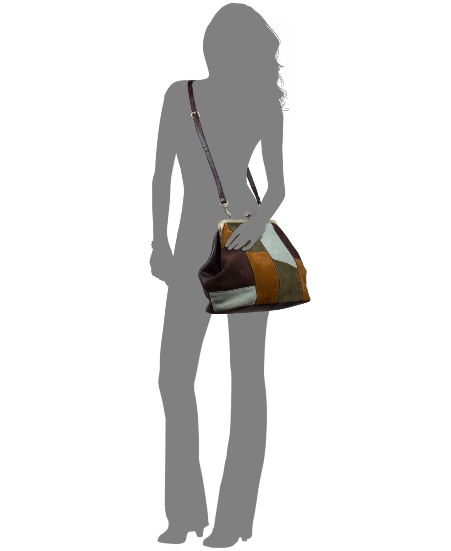 Женская сумка Patricia Nash Vivienne Suede Medium Patchwork Frame Crossbody, цвет: Замшевый — фото 5