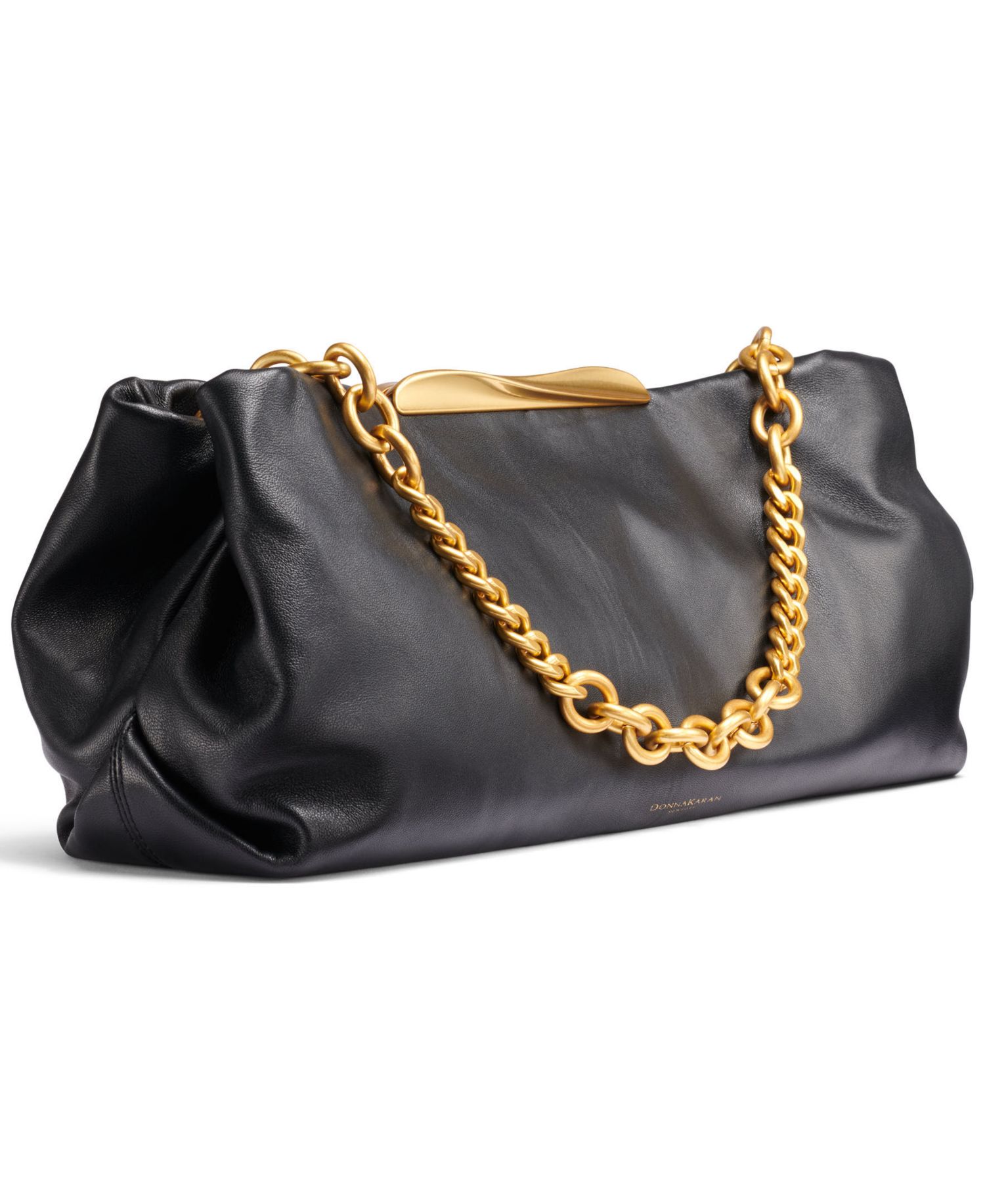 Poplin Extra-Large Leather Clutch Handbag