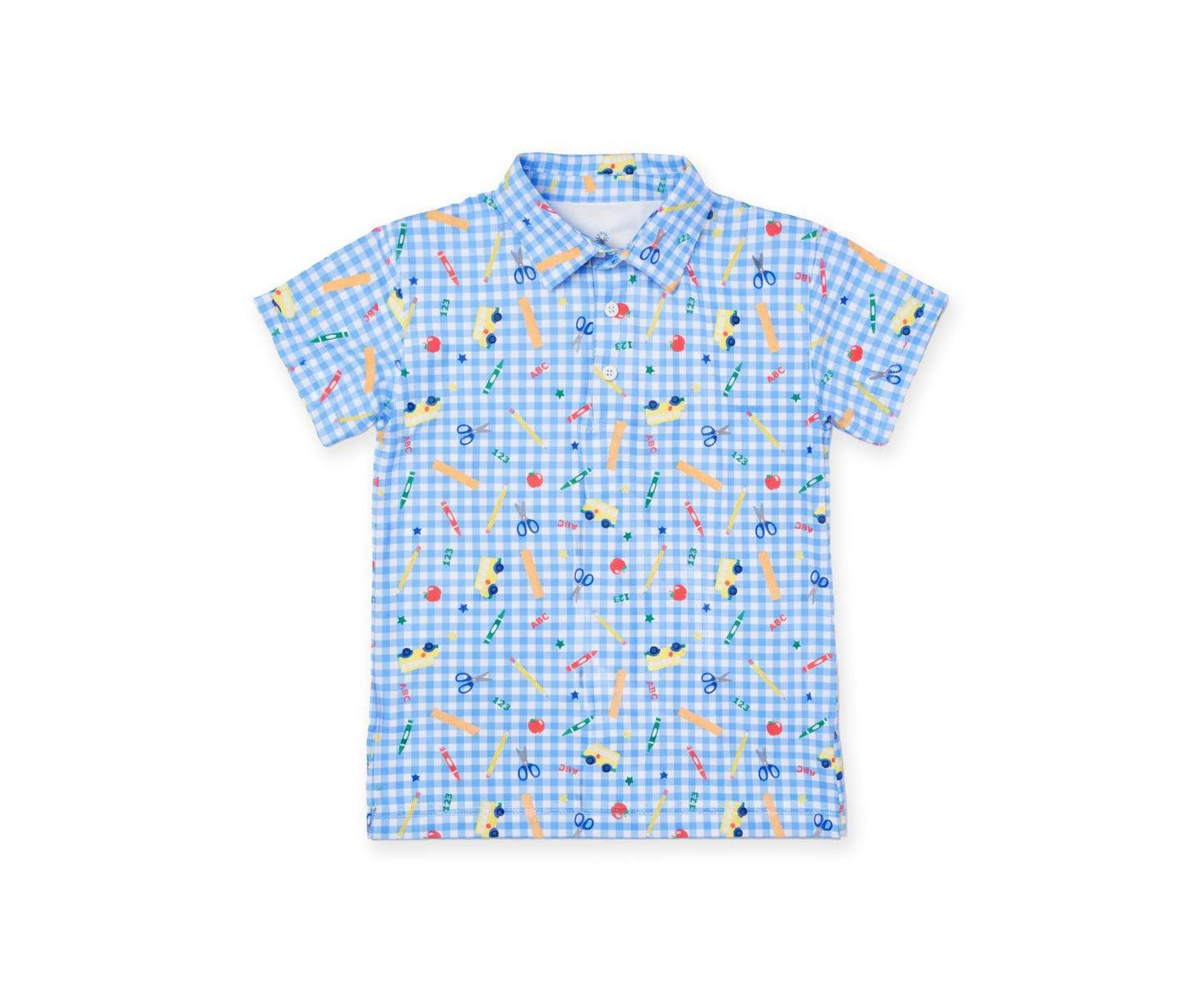 Big Boy ( 2T to 7 ) School Print Performance Knit Polo