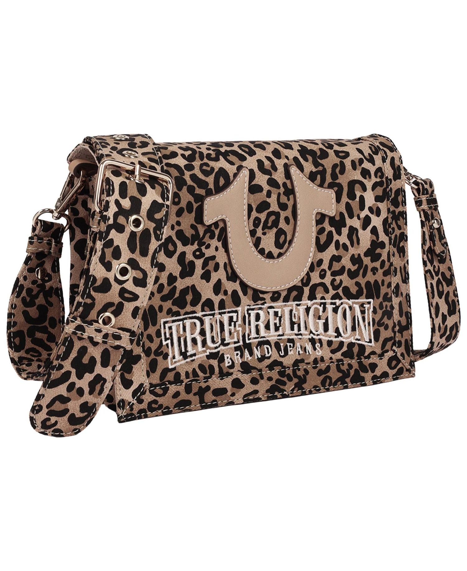 Women's Bling Logo Leopard Messenger Bag