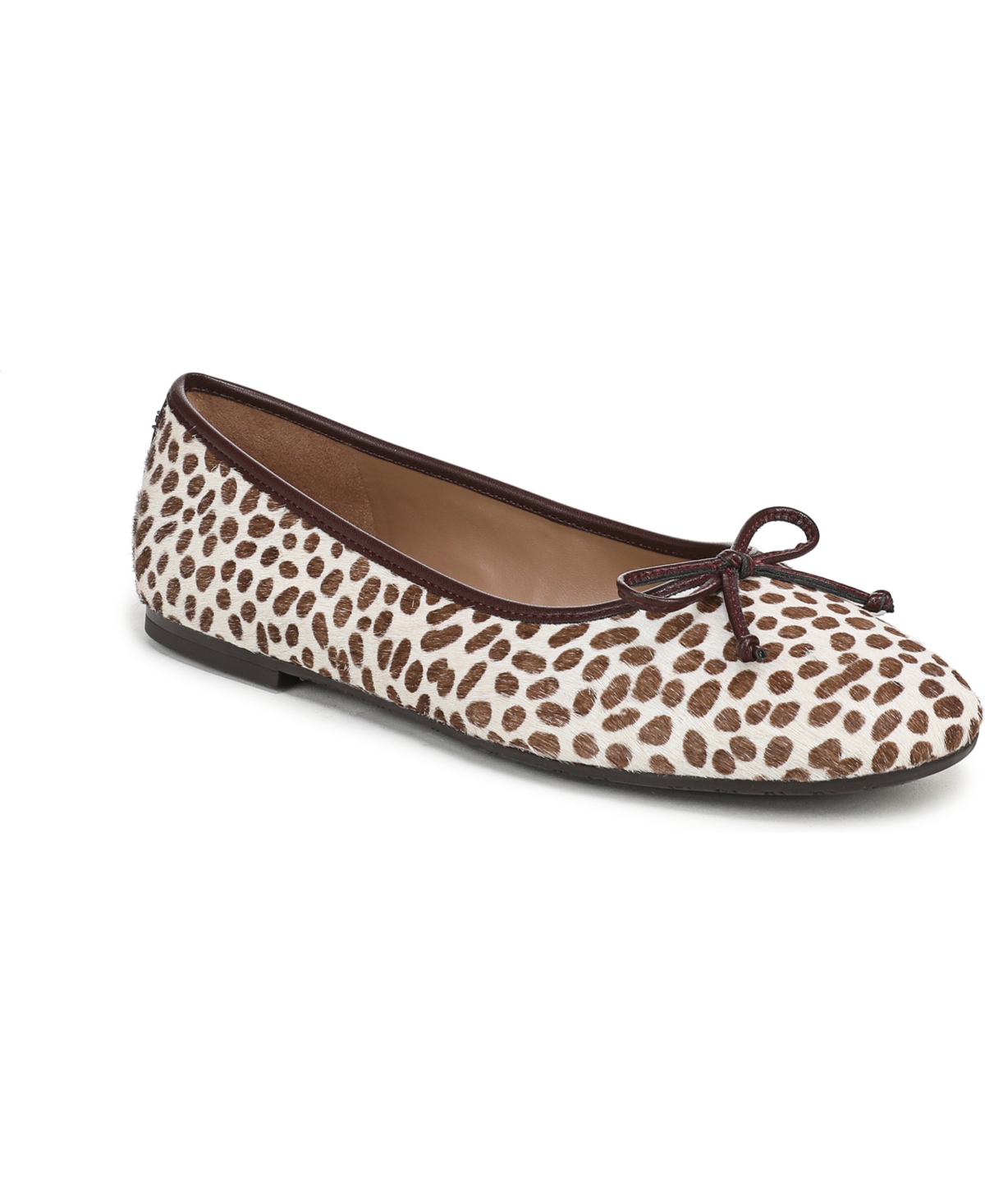 Sam Edelman Women's Alie Ballerina Flats In Chocolate Multi Leopard Print Haircalf