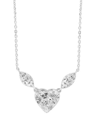 Lab-Grown 3-Stone Diamond Necklace (2 ct. t.w.) in 14k White Gold