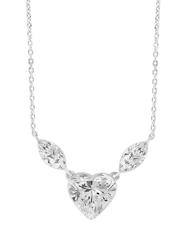 Lab-Grown 3-Stone Diamond Necklace (2 ct. t.w.) in 14k White Gold