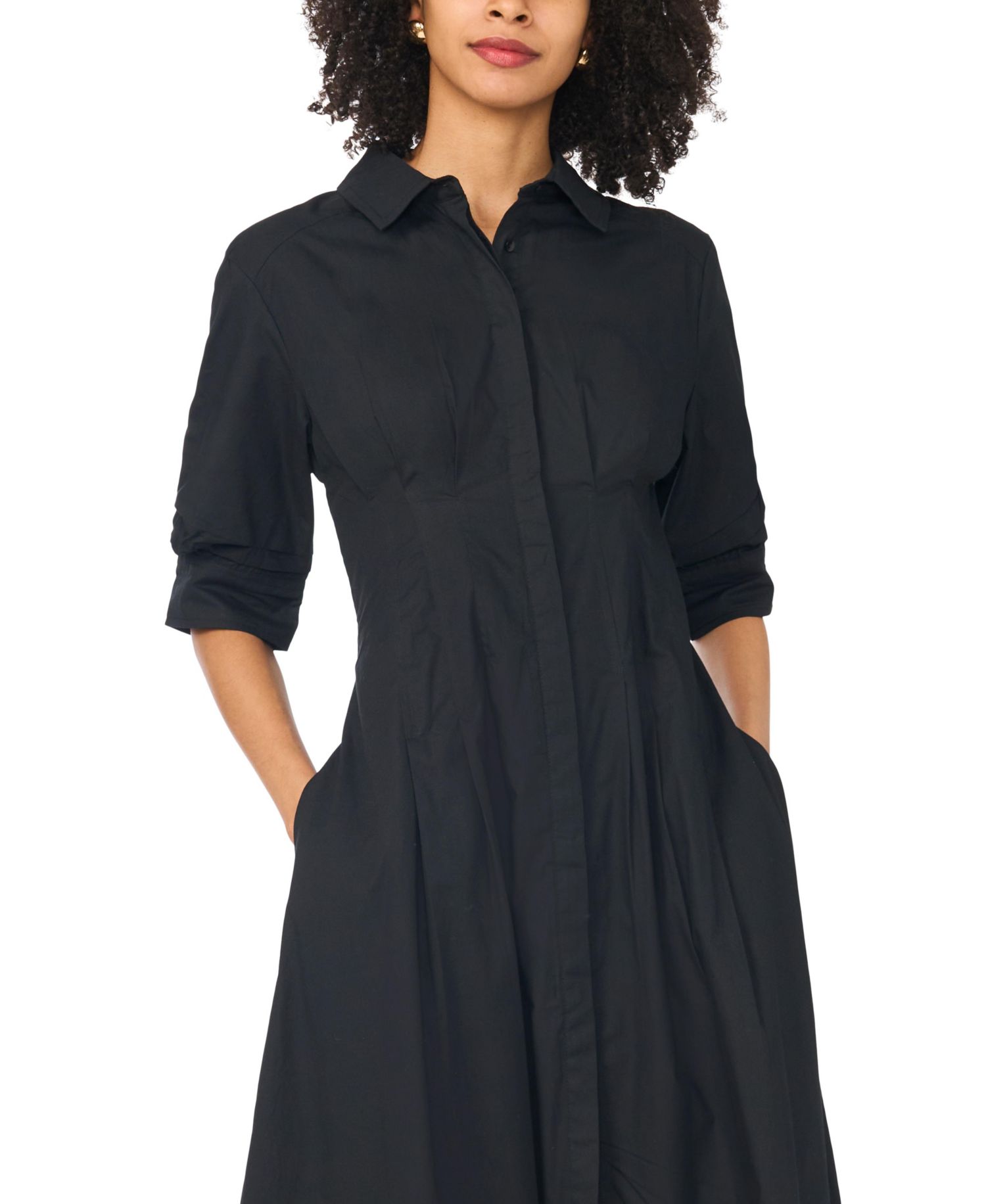 Women's Collared Neck Shirt Dress