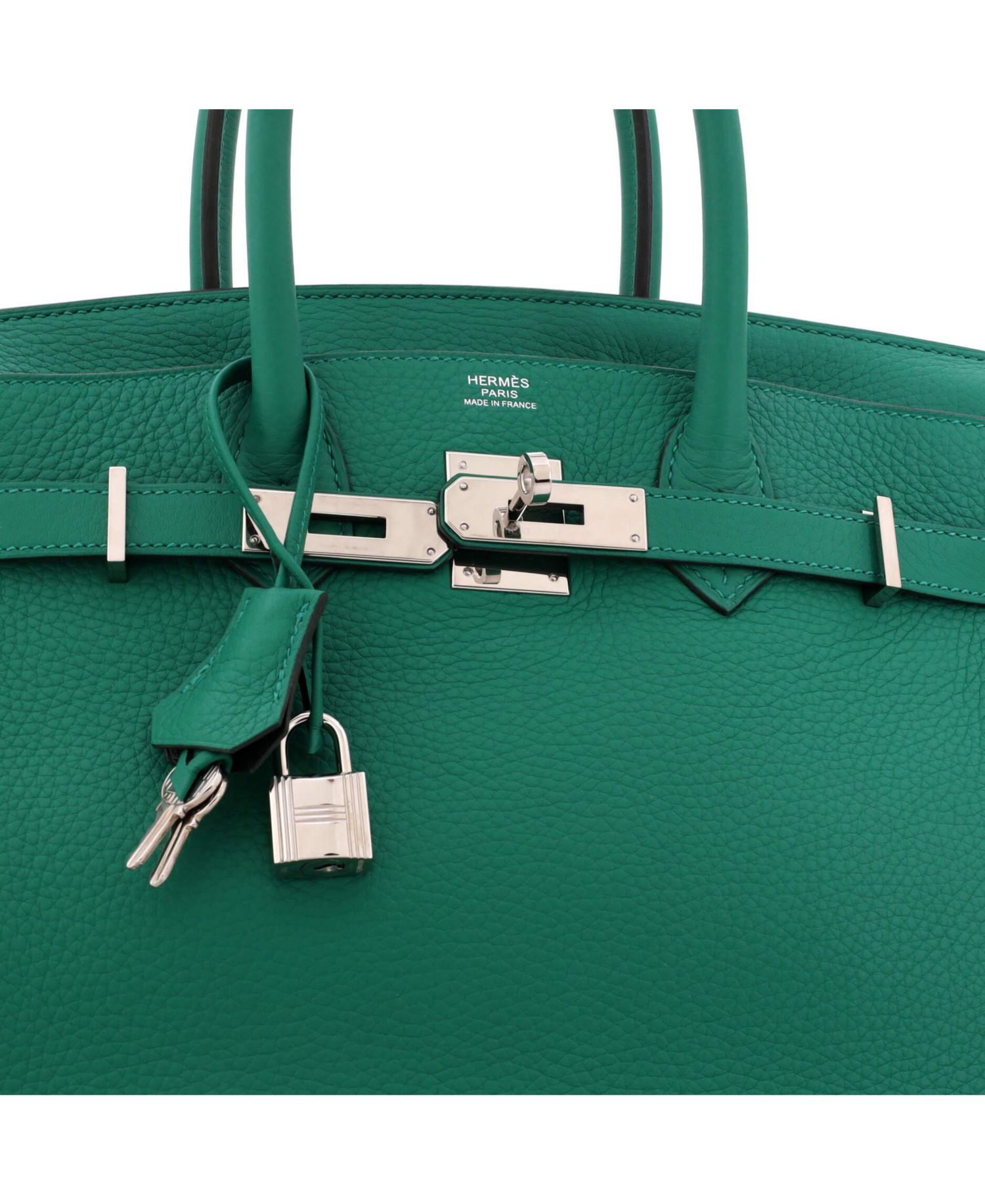 Birkin 30 Handbag Verso Clemence with Palladium Hardware