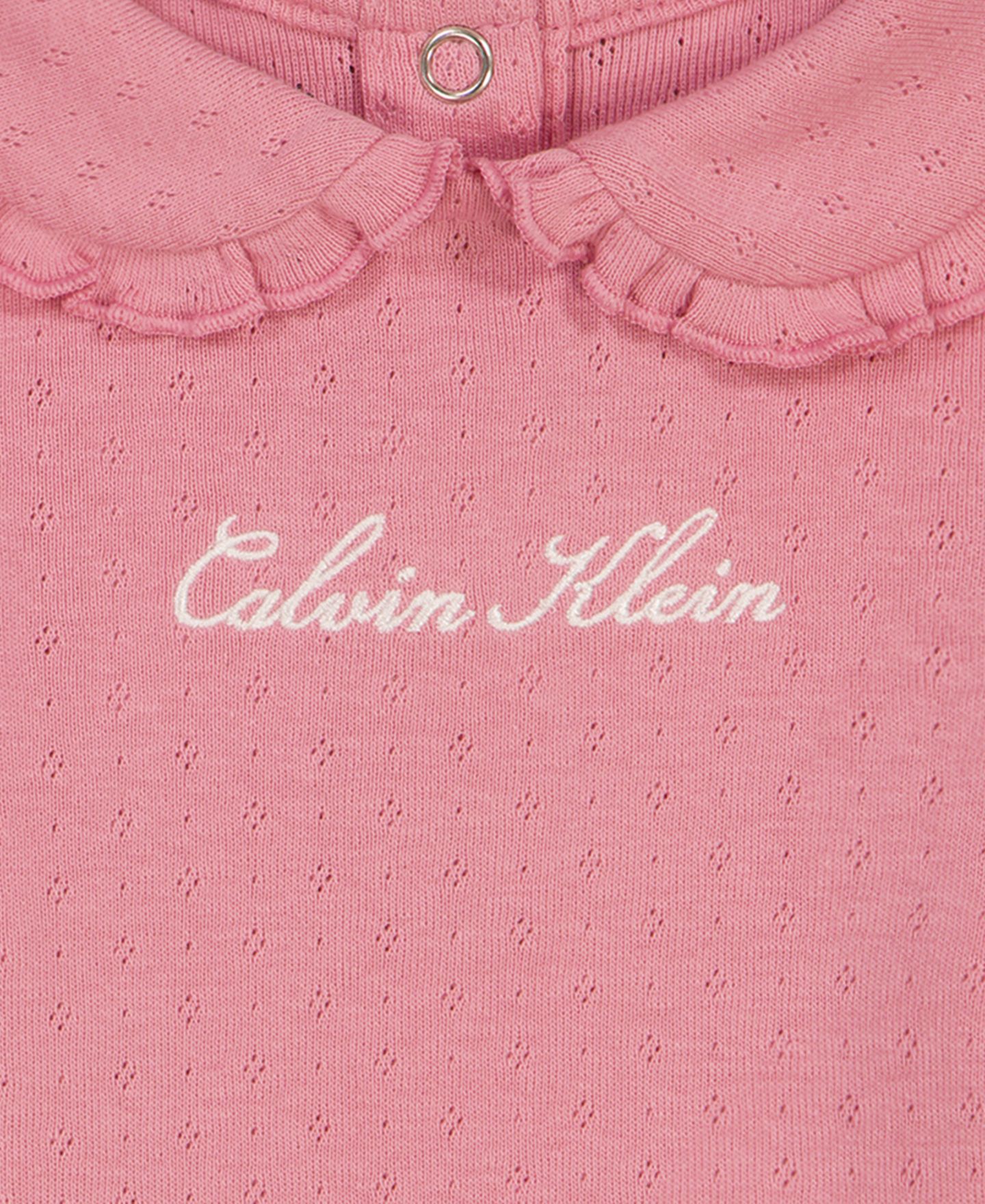 Детский комплект Calvin Klein для девочки: боди, брюки и повязка с бантом, цвет: Розовый / Джинсовый — фото 9