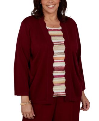 Plus Size Union Square Two-in-One Scalloped Cardigan