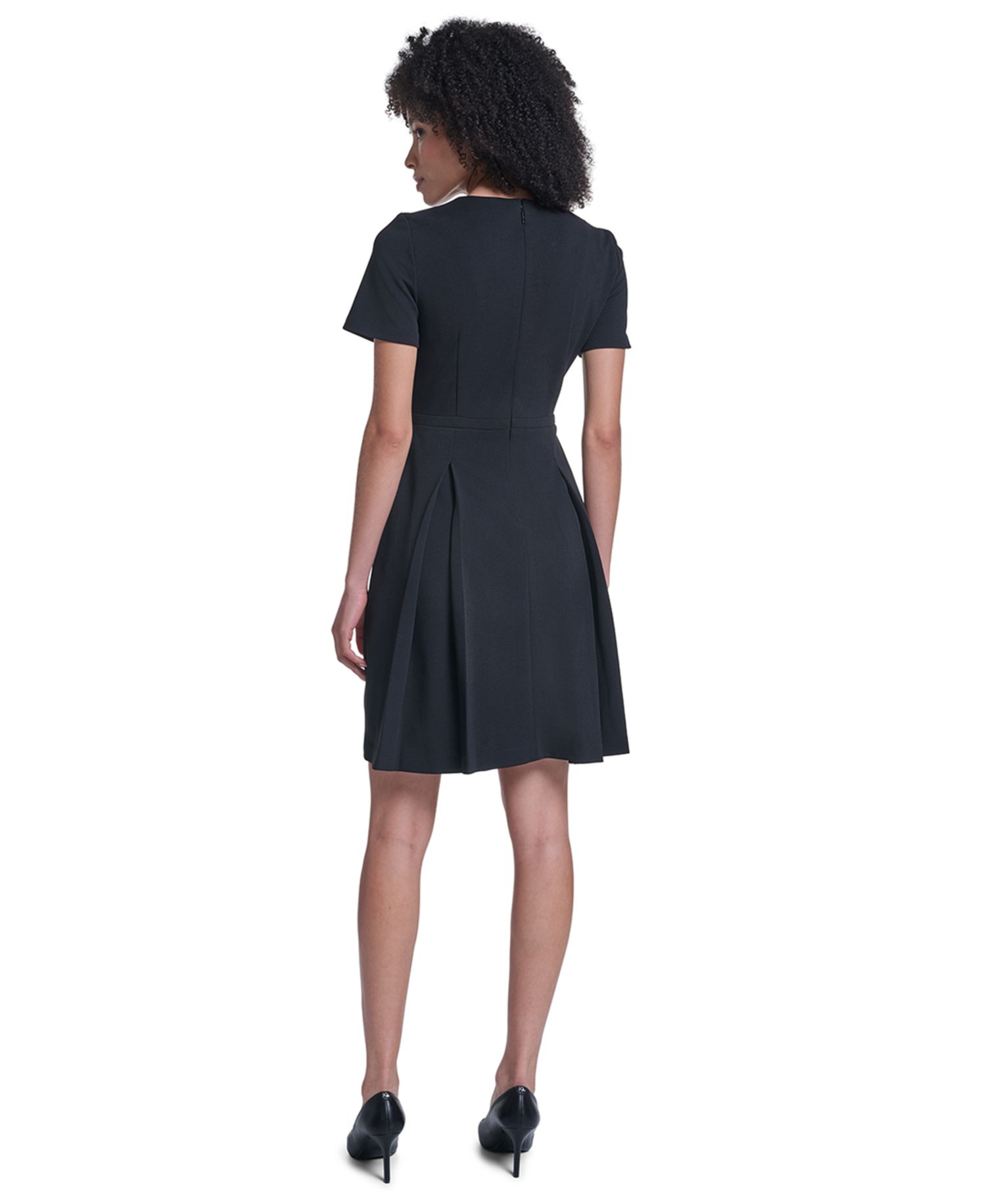 Women's V-Neck Fit & Flare Velvet Dress