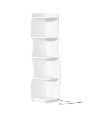 5-Tier Corner Bookshelf with LED Light Modern Display Storage Shelf for Home Office