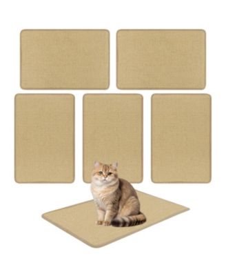 6-Piece Cat Scratcher Mat Set 24 x 16 Inch Sisal Scratching Pads with Anti-Slip Backing