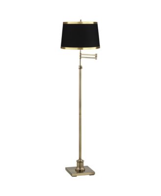 Modern Adjustable Swing Arm Floor Lamp 70" Tall Brass Metal Drum Shade for Living Room Reading House Bedroom