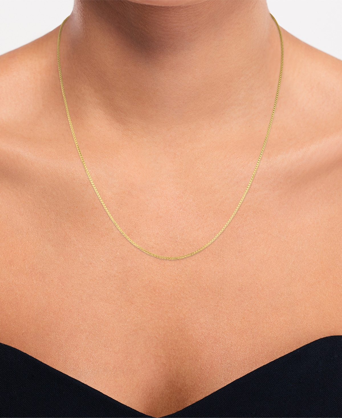Macy's Diamond-Cut Box Chain Necklace in 10k Yellow Gold