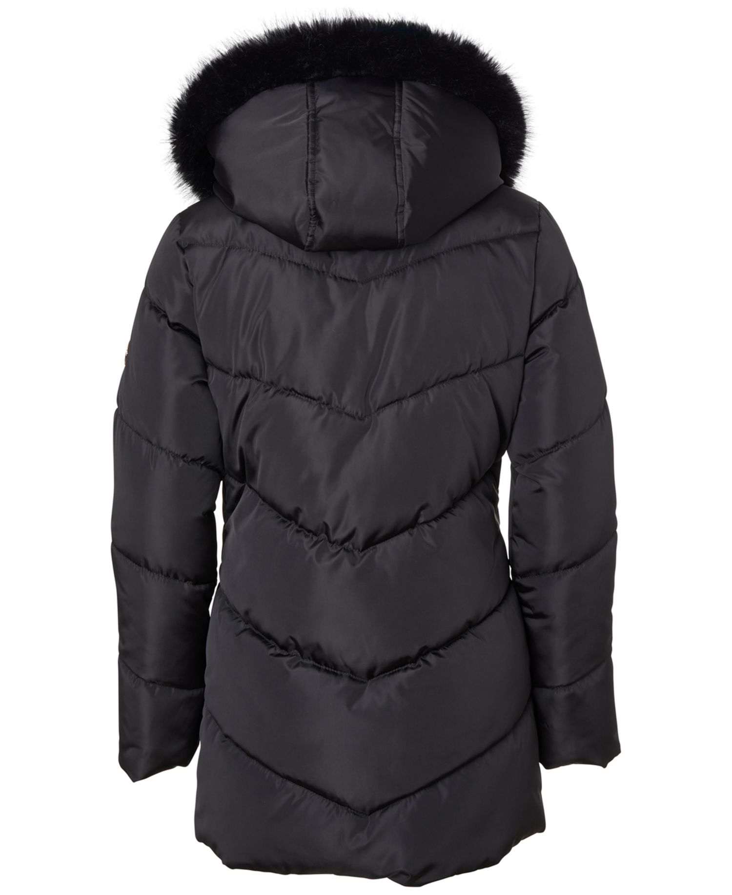 Girls' 6-16 Bow Hooded Puffer Jacket