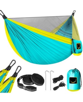Camping Hammock With Mosquito Net Portable Tree Straps For Outdoor Hiking Beach Backyard