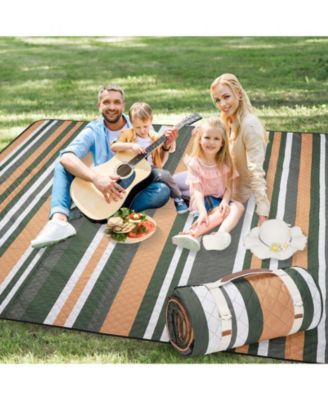 Extra Large 3 Layer Waterproof Picnic Blanket Portable Sandproof Machine Washable Outdoor Mat