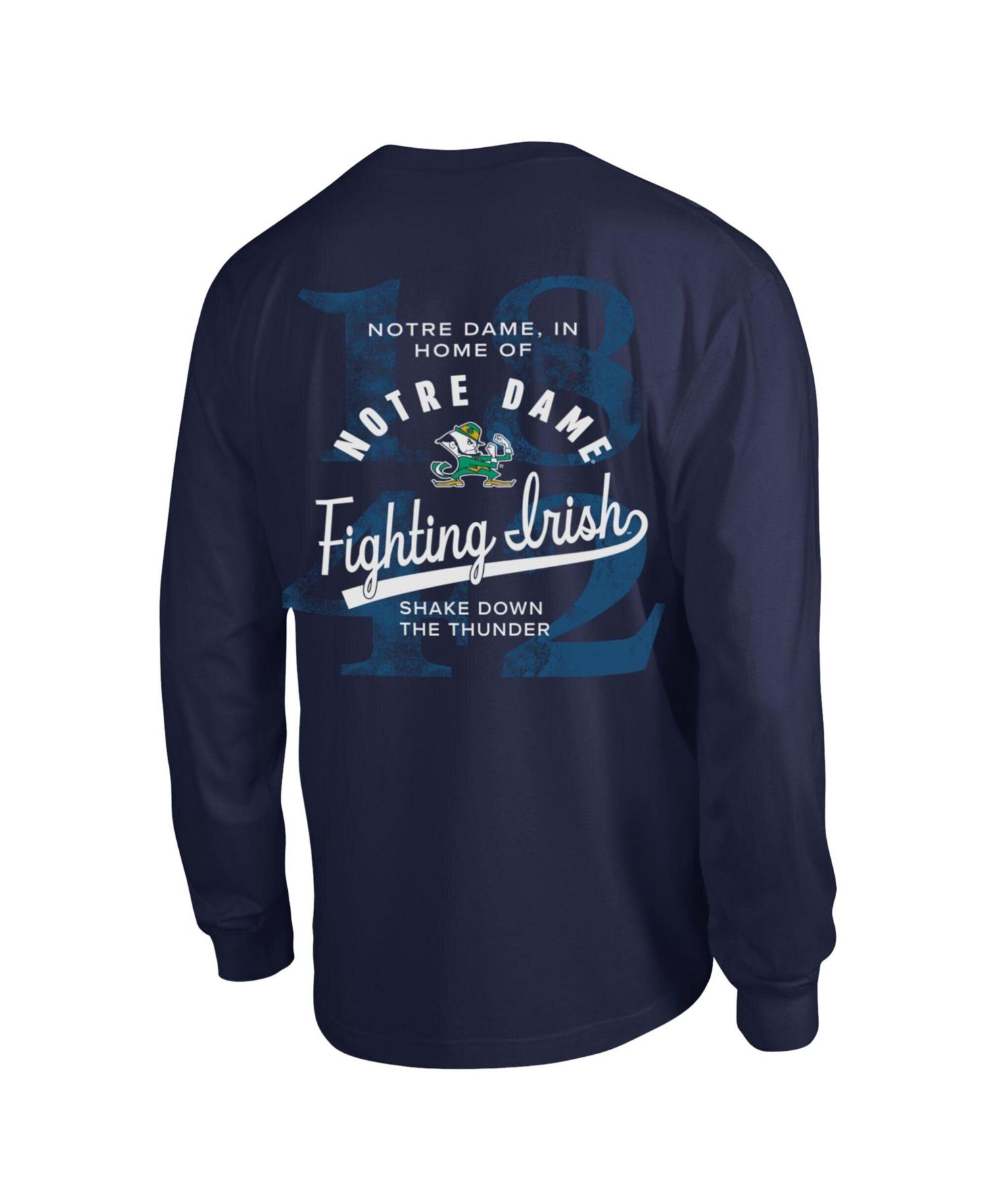Men's Navy Notre Dame Fighting Irish Laminated All-Star Long Sleeve T-Shirt