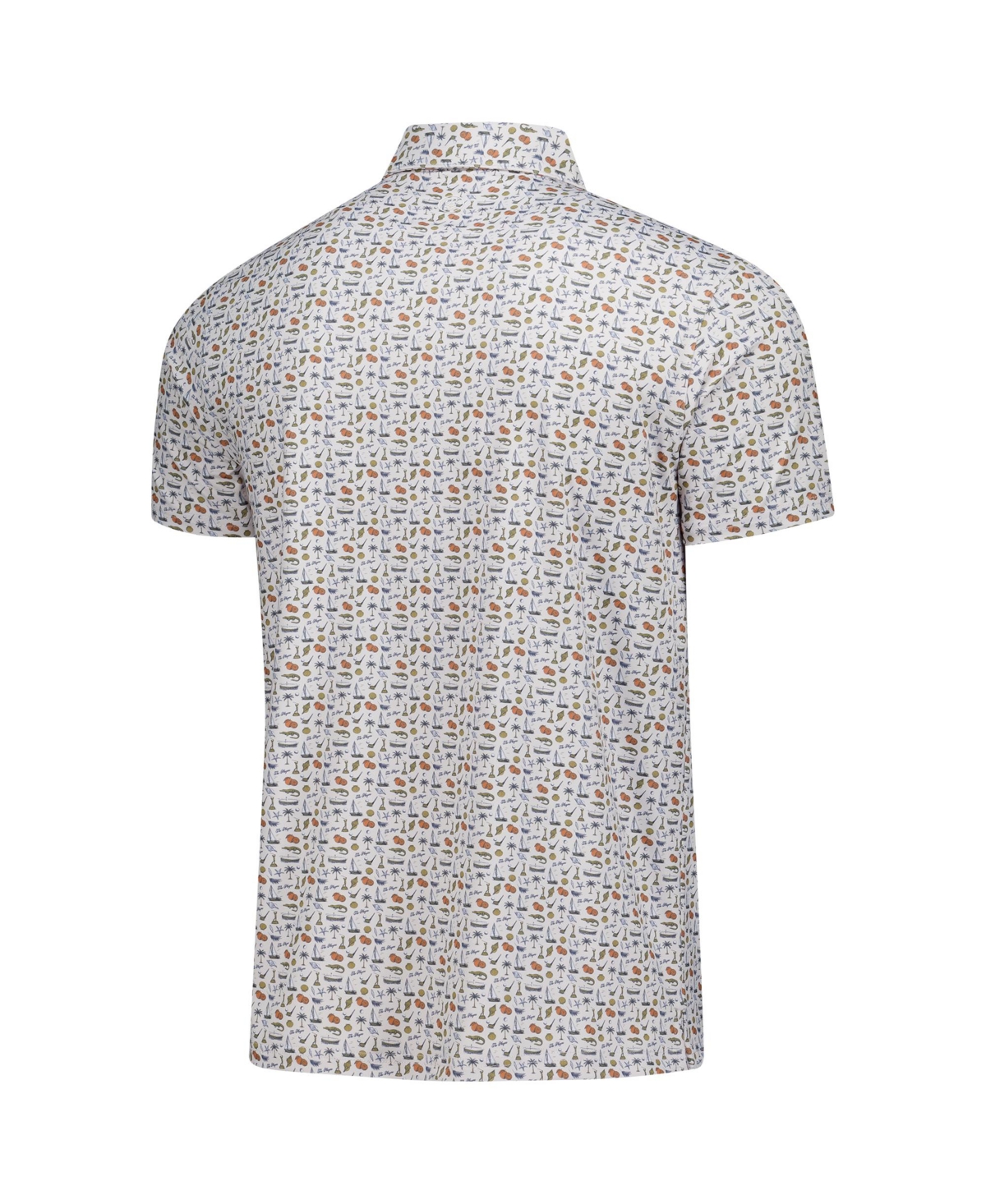 Barstool Golf Men's White The Players Florida Garb Printed Polo Shirt