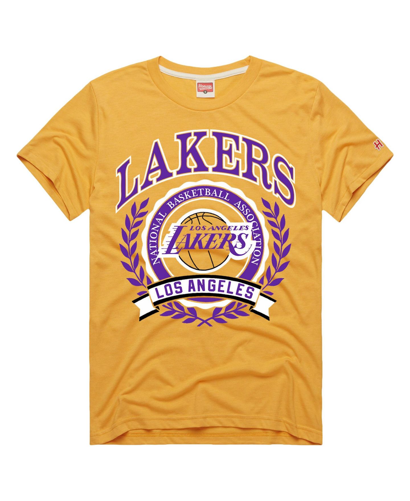 Футболка Homage Gold Los Angeles Lakers Crest Tri-Blend — фото 1