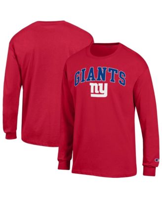 Men's Red New York Giants Arch Over Logo Long Sleeve T-Shirt
