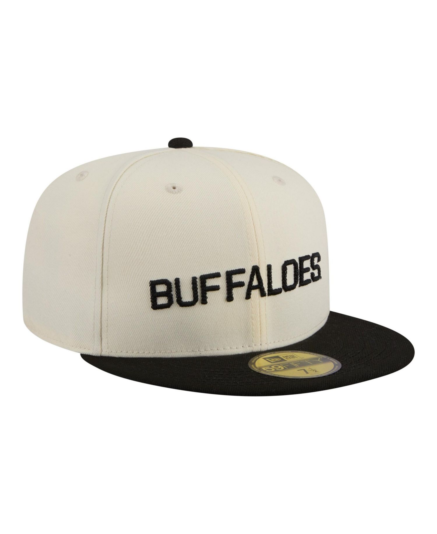Men's Cream/Black Colorado Buffaloes Two-Tone Script 59FIFTY Fitted Hat