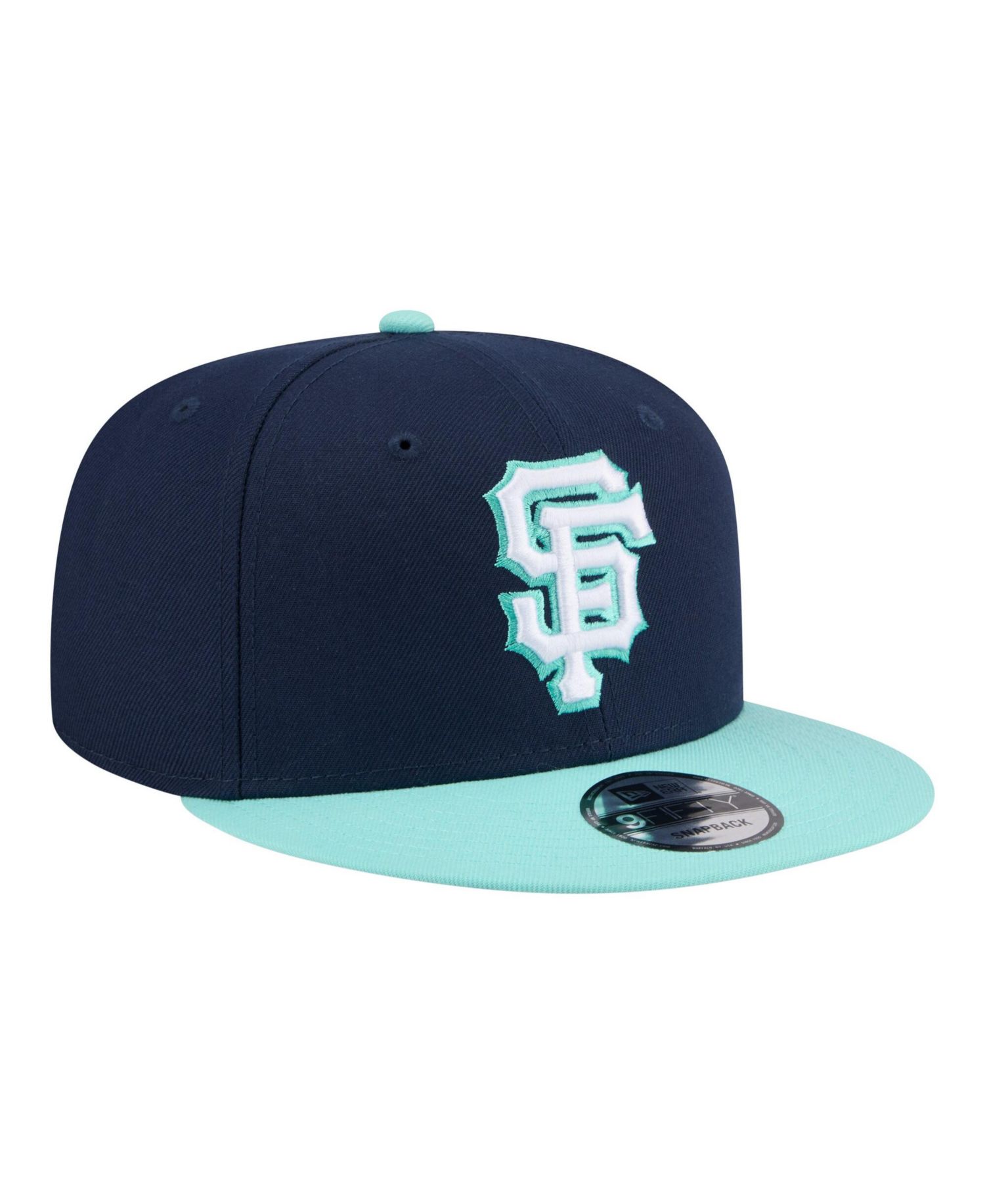Men's Navy/Turquoise San Francisco Giants 2-Tone Color Pack 9FIFTY Snapback Hat