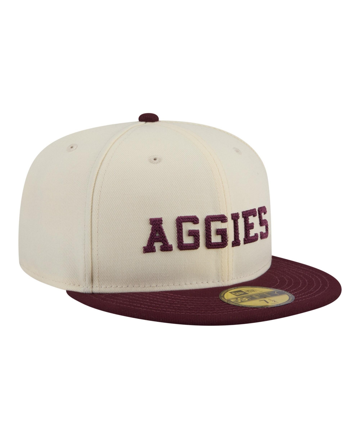 New Era Men's Cream/Maroon Texas A M Aggies Two-Tone Script 59FIFTY Fitted Hat