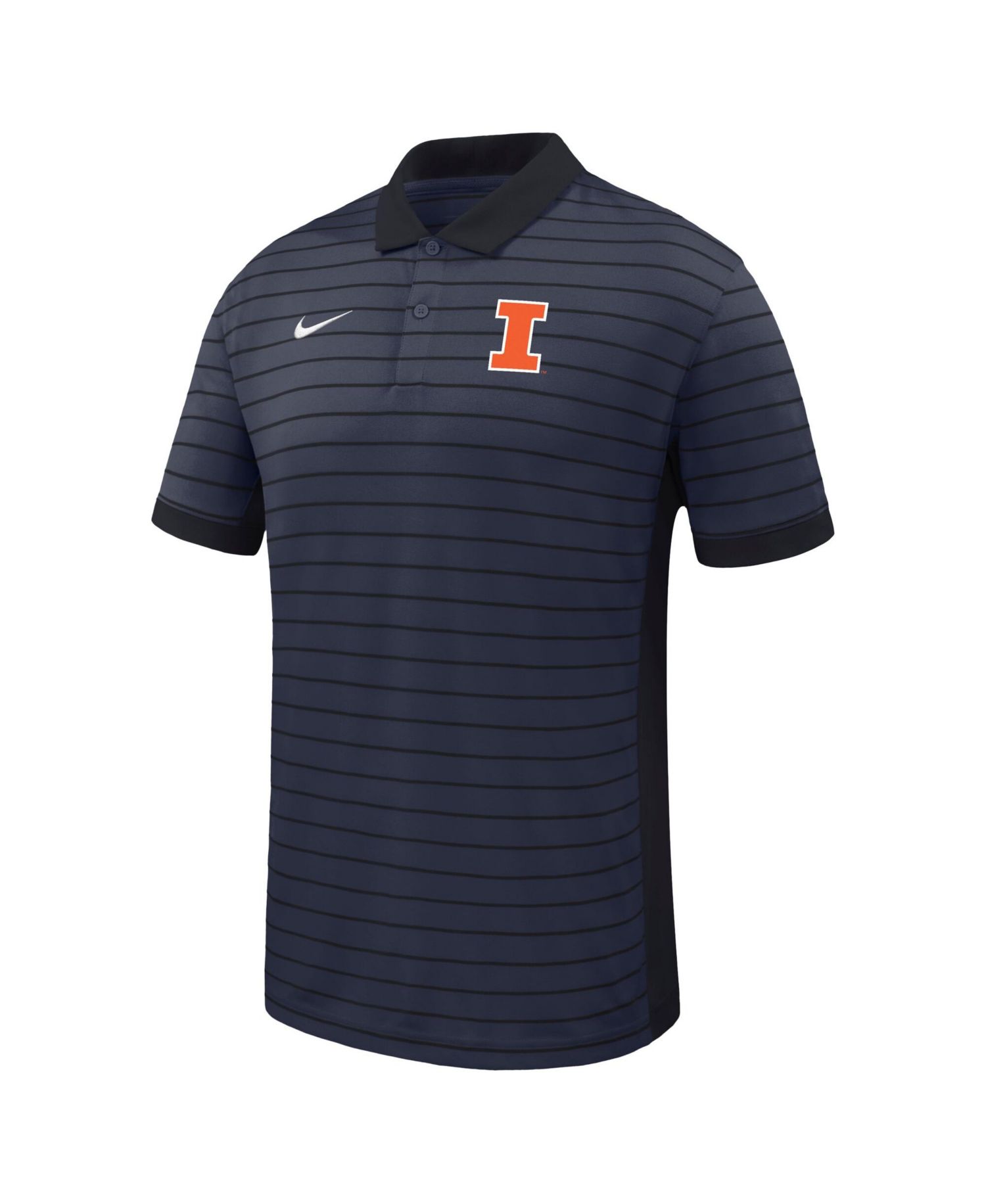 Men's Navy Illinois Fighting Illini Victory Stripe Dri-FIT Polo Shirt