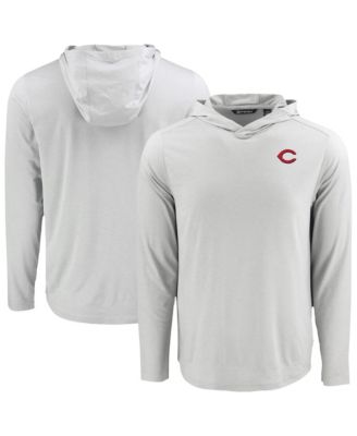 Cutter Buck Men's Gray Cincinnati Reds Coastline Epic Comfort Hoodie Long Sleeve T-Shirt