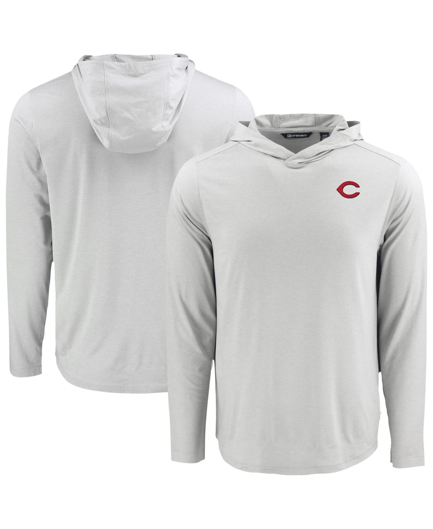 Мужское худи Cutter & Buck Cutter Buck Gray Cincinnati Reds Coastline Epic Comfort Long Sleeve T-Shirt — фото 1