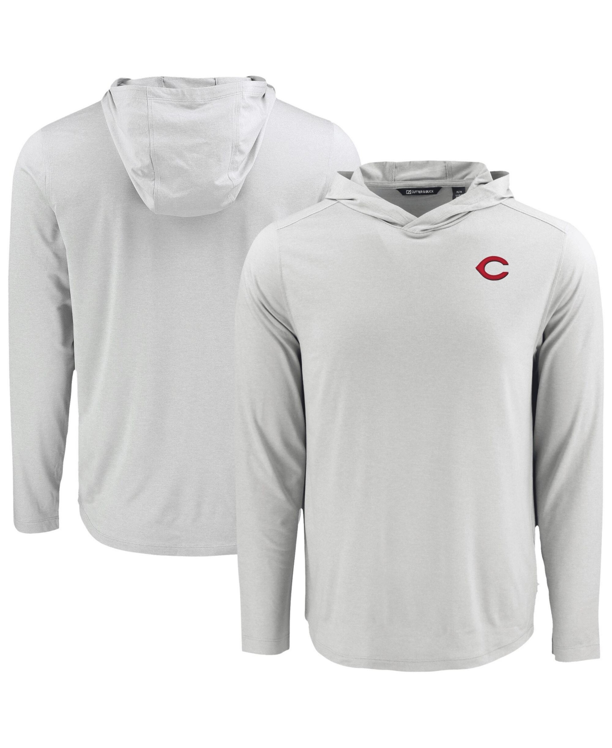 Cutter Buck Men's Gray Cincinnati Reds Coastline Epic Comfort Hoodie Long Sleeve T-Shirt - Gray
