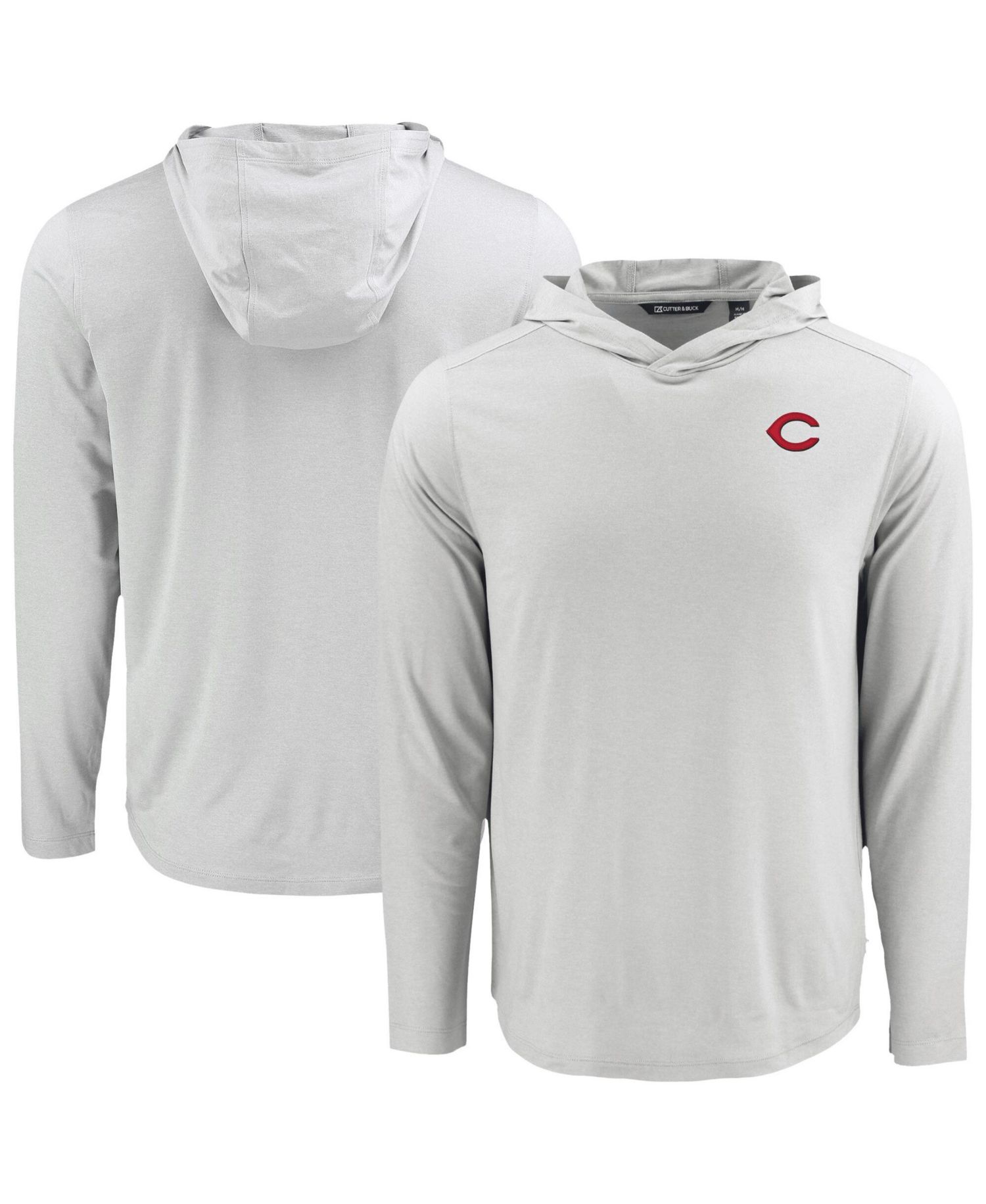 Cutter Buck Men's Gray Cincinnati Reds Coastline Epic Comfort Hoodie Long Sleeve T-Shirt