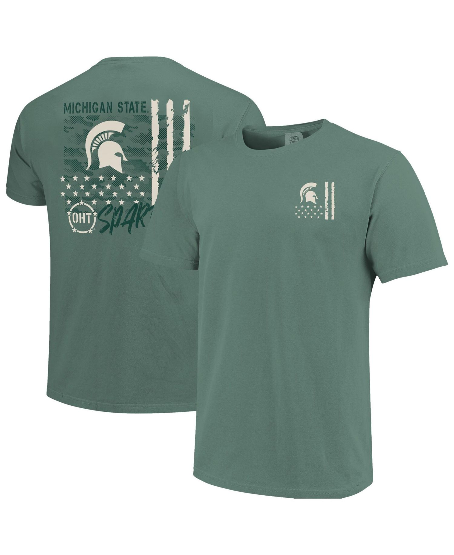 Men's Green Michigan State Spartans Comfort Colors OHT Camo Overlay T-Shirt