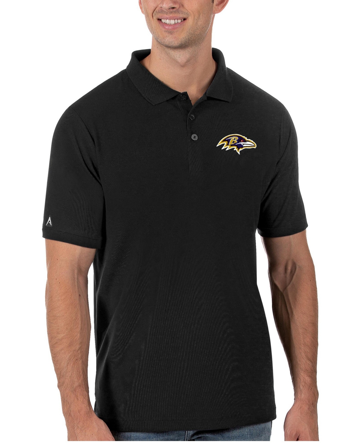 Antigua Men's Black Baltimore Ravens Legacy Pique Polo Shirt
