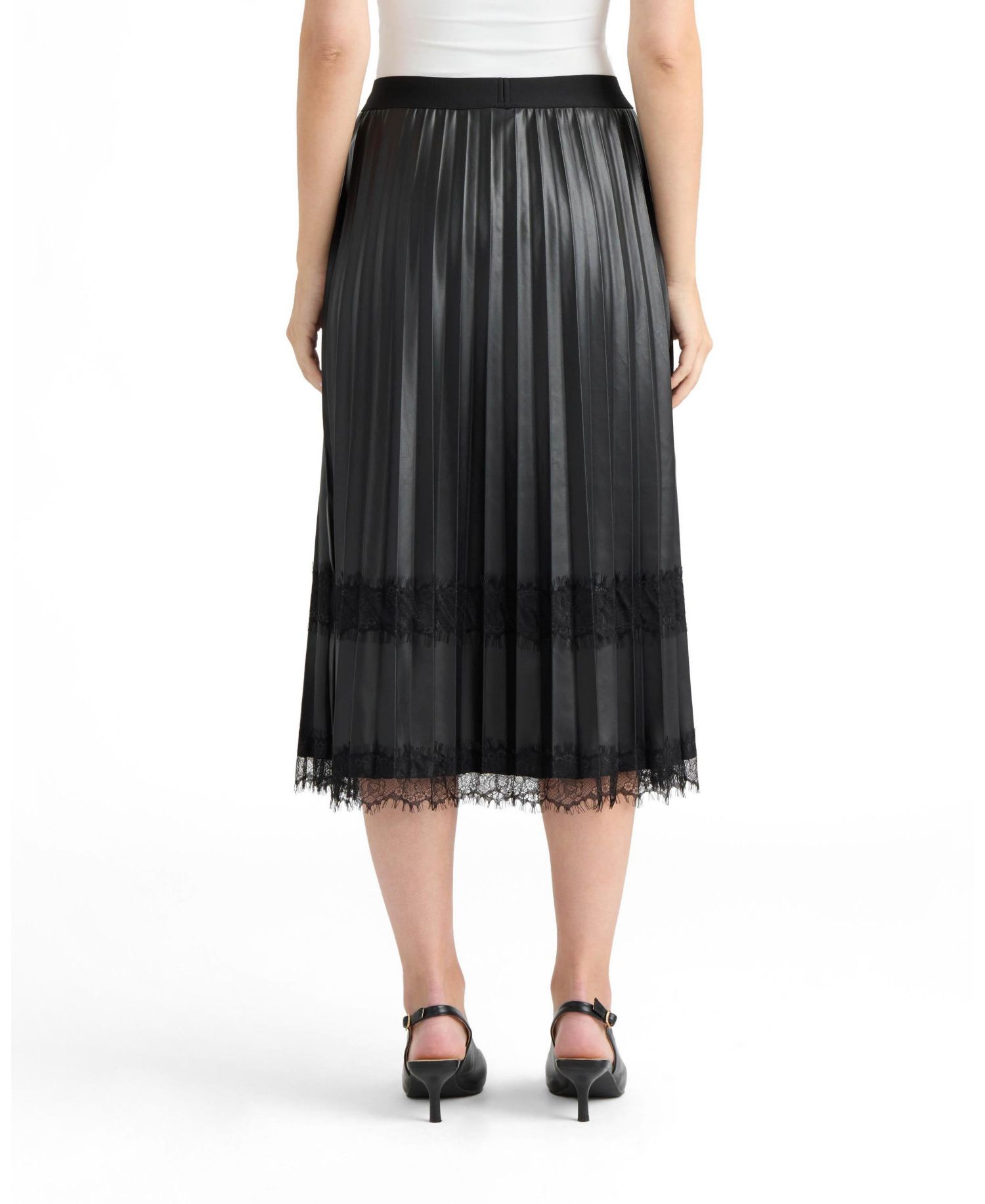 Women’s Pleated Lace Trim Skirt