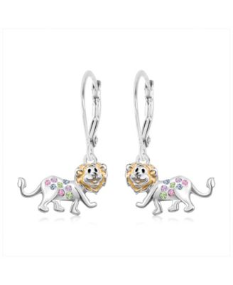 Kids Lion Hypoallergenic Earrings for Girls with Sterling Silver Leverbacks
