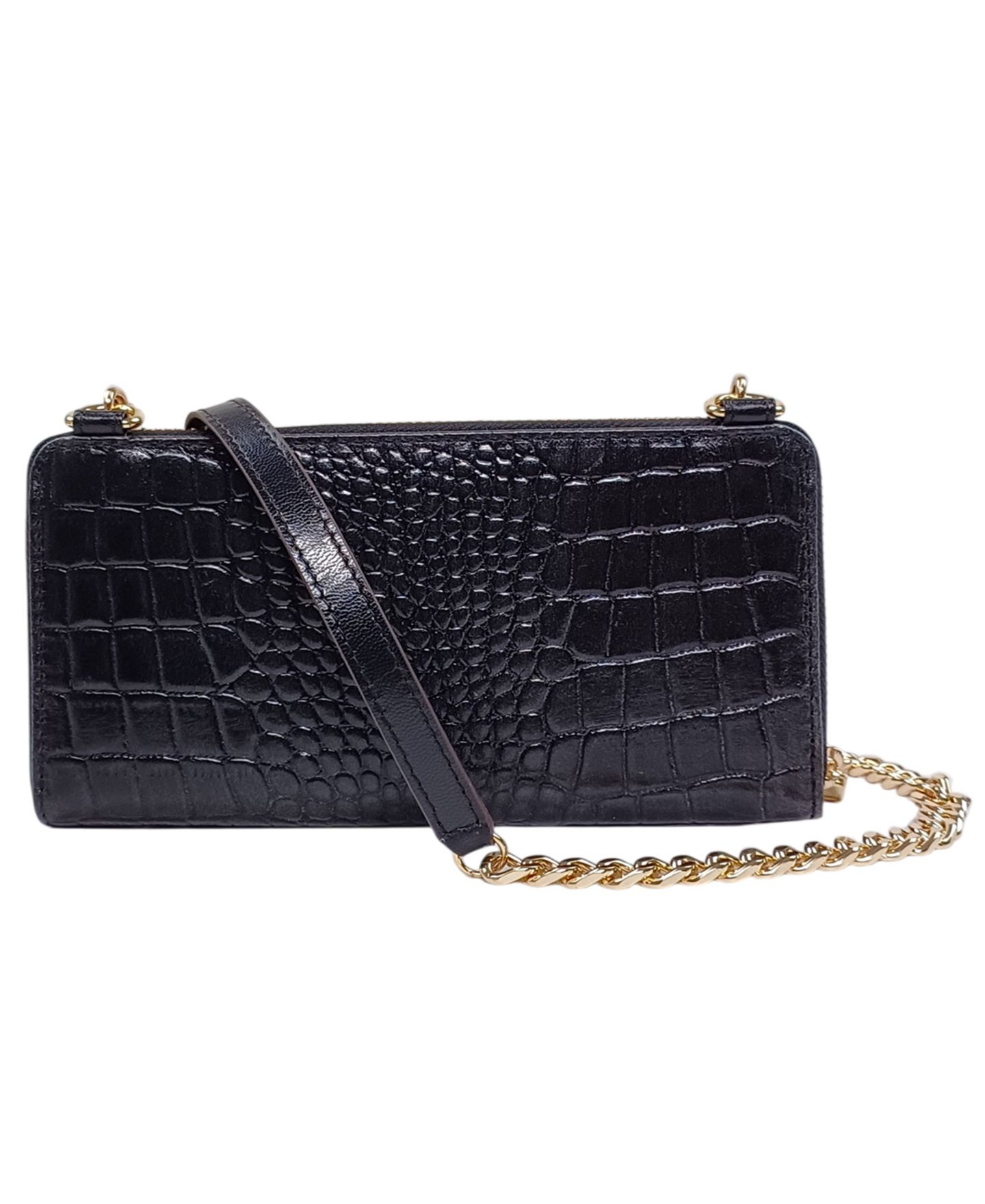 Женская сумка LODIS Amara Croco Mini Sling Crossbody, цвет: Чёрный — фото 2