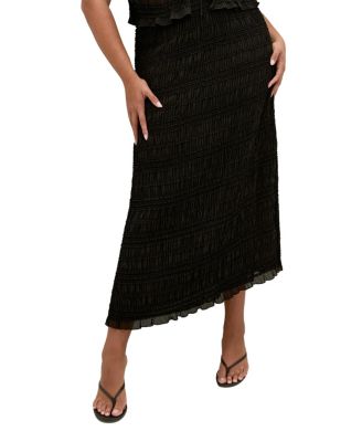 Plus Size Emelia High-Waisted Maxi Shirred Skirt