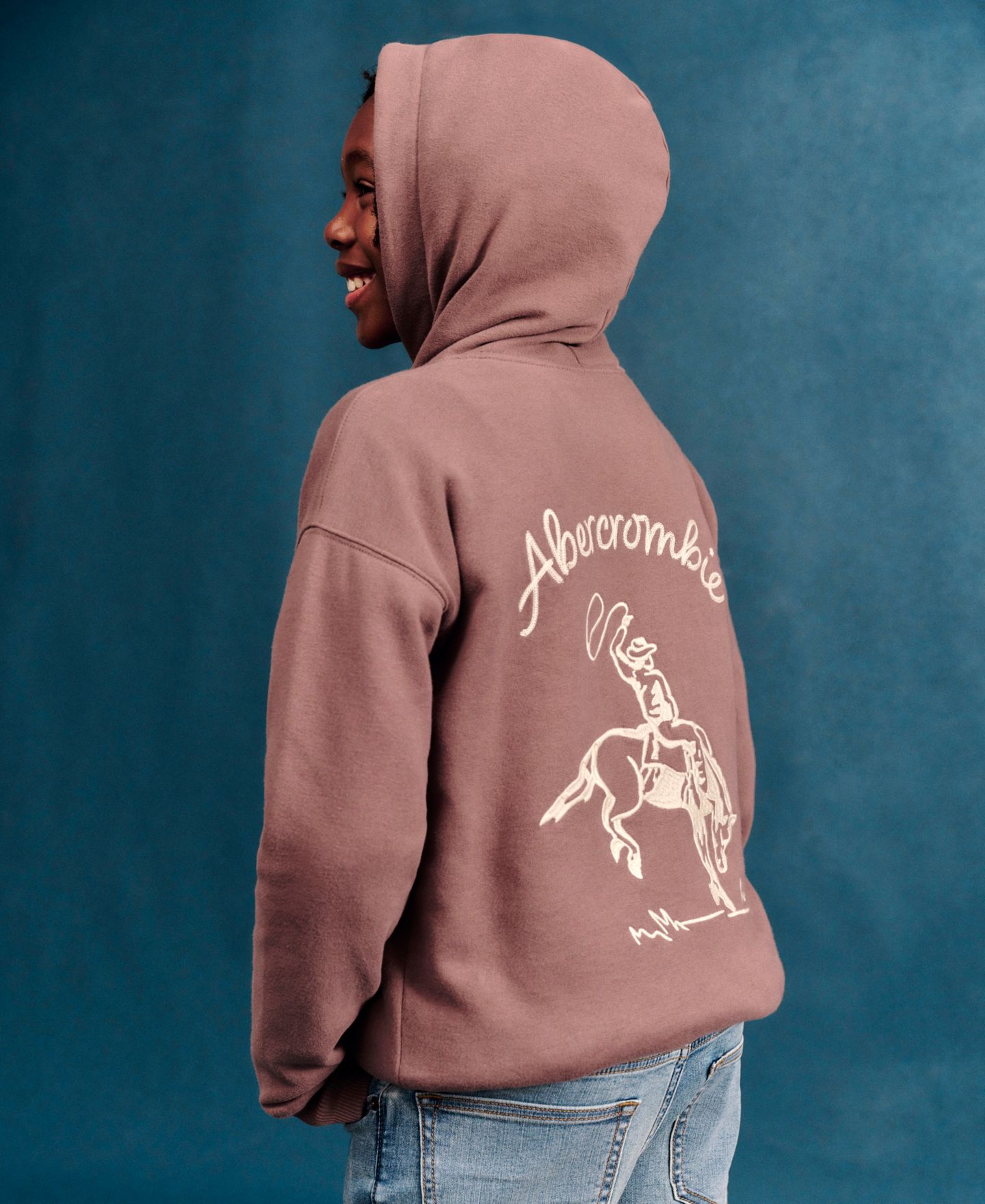 Худи abercrombie kids Long-Sleeve Saddle Up для мальчиков, цвет: Глубокий серо-коричневый — фото 6
