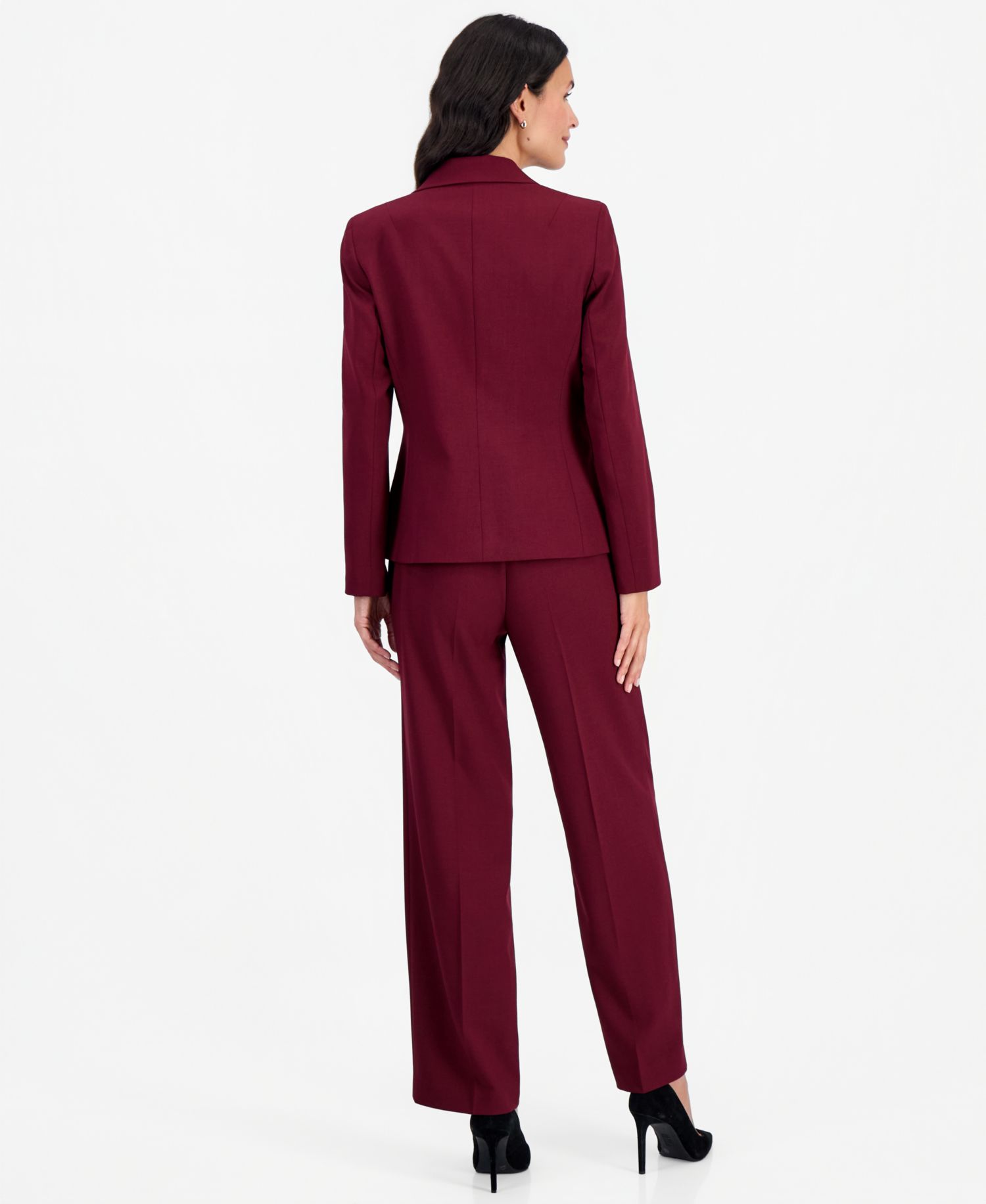 Women's Stretch Wide Leg 2-Piece Pant Suit