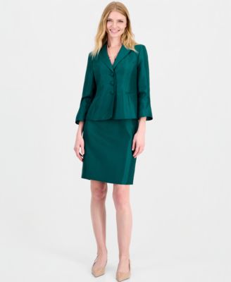 Women's Classic Fit Bell-Sleeve Pencil Jacket and Skirt, 2-Piece Set