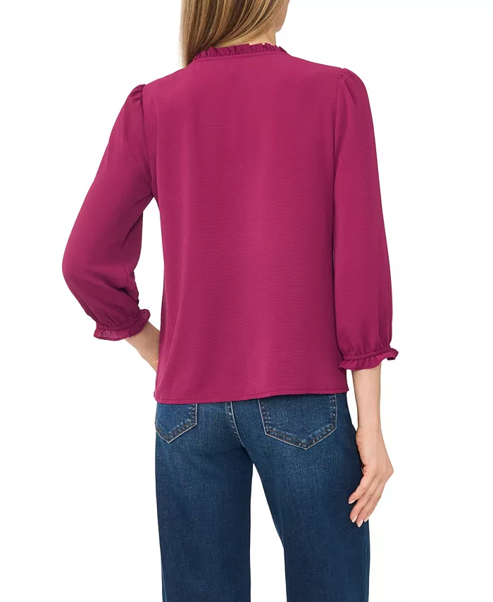 Women's Ruffled Button-Front 3/4-Sleeve Blouse - thumbnail 9