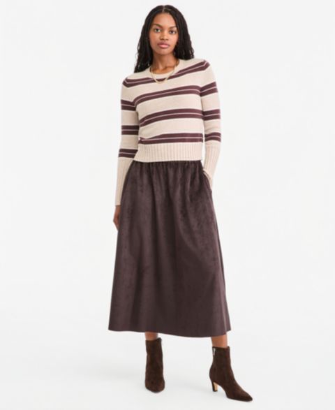 Женская юбка On 34th High-Waisted Faux Suede Midi, цвет: Ganache