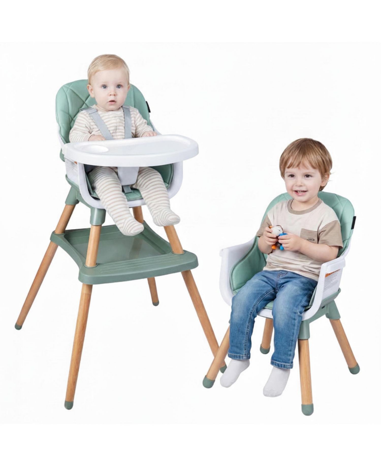 9-in-1 Convertible Baby High Chair with Adjustable Double Tray