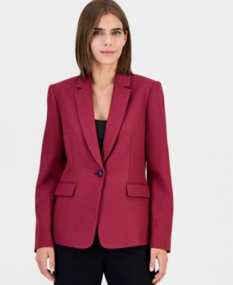 Women's Shoulder-Padded Peak-Lapel Blazer