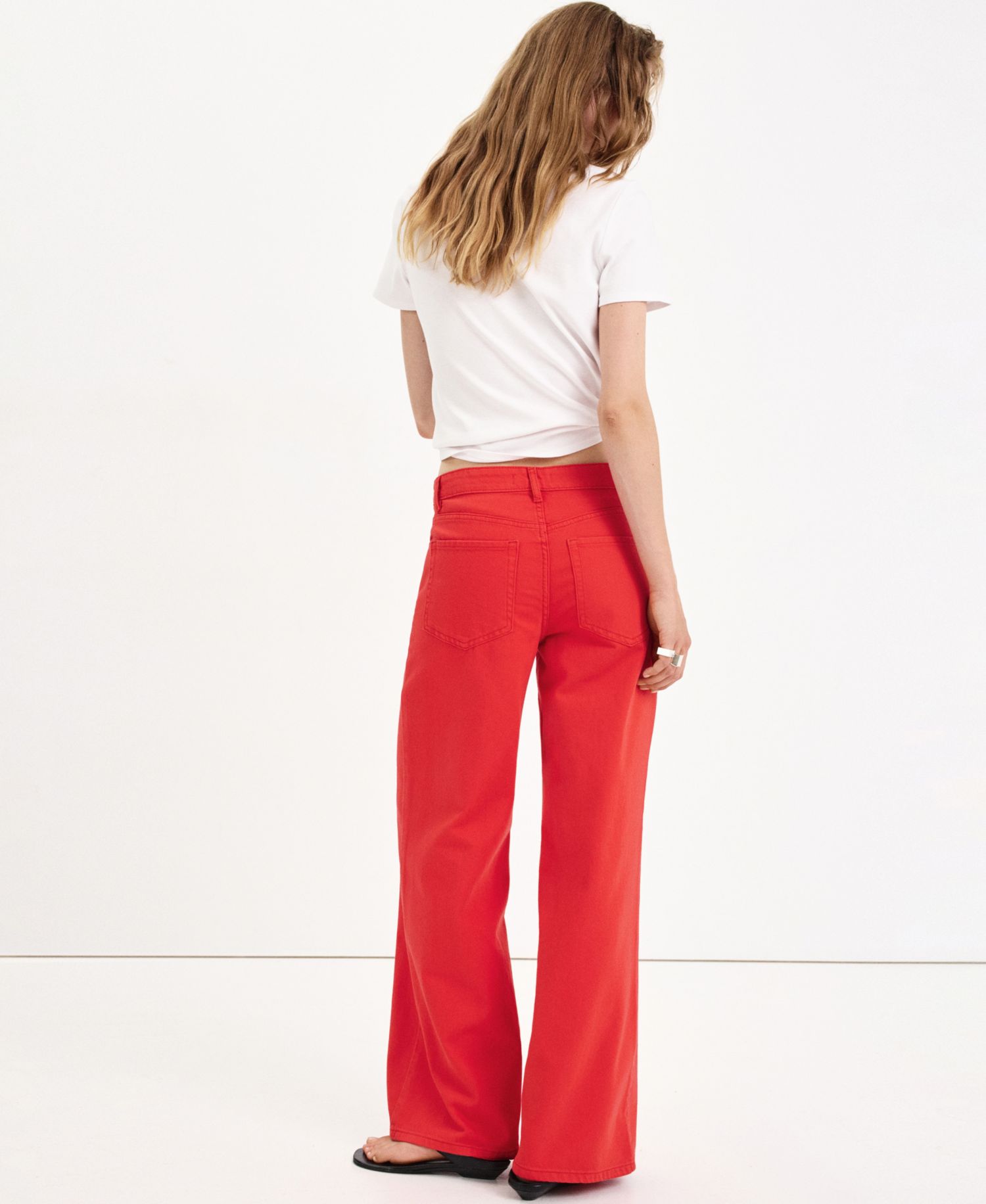 Women's Low-Rise Wide-Leg Colored Jeans, 32.09" Inseam